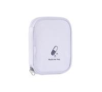 WJZWQZ Pequeña bolsa de primeros auxilios vacía, portátil, bolsa de pastillero de viaje con doble cremallera, bolsa de primeros auxilios con asa para la familia al aire libre senderismo, White