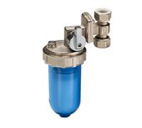 WK Dosificador de polifosfatos giratorio con bypass | Conexiones de 1/2" | Recipiente transparente irrompible | Protección antical y anticorrosión para instalaciones hidráulicas y sanitarias