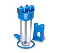 WK Kit completo contenedor vacío filtración agua 10 pulgadas | Soporte de fijación incluido, llave de apertura incluida, para montaje