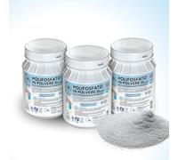 WK - Polifosfatos para caldera, carga universal con juego de 3 botes en polvo de 1 kg para filtración de agua, actúa como antical y anticorrosivo