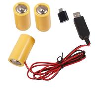 WKabnkn 1 juego de cable eliminador de batería LR14 C + adaptador USB para reemplazar 3 baterías LR14 de 1,5 V para adaptador tipo C