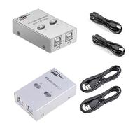 WKabnkn Adaptador KVM de 2 puertos USB .0, selector de interruptor automático, en 1 salida, dispositivos de uso compartido de PC para teclado de impresora, uso compartido automático