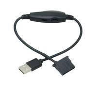 WKabnkn Cable adaptador de alimentación USB a 4 pines de 5 V a 12 V para ventilador de PC, con interruptor de ajuste, controlador de ventilador con interruptores