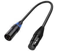 WKabnkn Cable de audio XLR3P macho a hembra de 5 pines/consola de mezcla profesional XLR de 30 cm hembra a 5 pines macho, cable de conexión de tarjeta de sonido