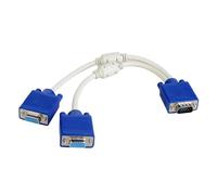 WKabnkn Cable divisor VGA de 1 macho a 2 hembra, cable D-SUB de 15 pines para múltiples pantallas en oficinas, aulas, Plug and Play