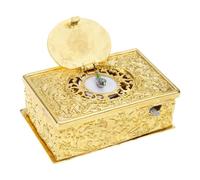 WKabnkn Caja de música mecánica antigua con marco de aleación hecho a mano y patrón en relieve, decoración del hogar, regalo automático, caja de música de pájaro cantante