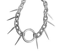 WKabnkn Collar de aleación con tachuelas geométricas vanguardistas punk hip hop para mujer, joyería de calle, conciertos, fiestas, trajes diarios, remache gótico, joyería diaria