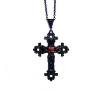 WKabnkn Collar de cadena Y2K con cruz gótica, collar con colgante gótico, gargantilla religiosa, talla única, como se describe, como se describe