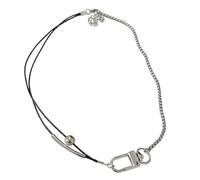 WKabnkn Collar de cuerda negra con hebilla de metal, estilo retro, simple, cadena de clavícula, cadena de cuello fresco, gargantilla para club, joyería de club, codo, hebilla de metal, collar de