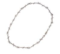 WKabnkn Collar gótico punk exagerado, estilo punk, alambre de púas, cadena de eslabones, regalo para amigos, novios, hombres, cadena de espinas, talla única, como se describe, como se describe