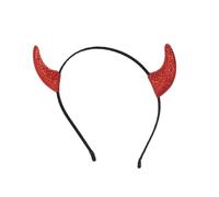 WKabnkn Diadema de cuerno de diablo para adultos con polvo brillante, disfraz de cosplay, aro de pelo, fiesta de Halloween, diadema, festival, diadema de cuerno de diablo