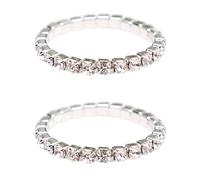 WKabnkn Elegante colección de anillos elásticos de moissanitas, multiusos, adornos elásticos para fiestas, reuniones, joyería de tamaño ajustable, talla única, como se describe, como se describe