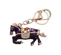 WKabnkn Elegante llavero con forma de caballo para llaves, bolsos, diamantes de imitación del zodiaco diseño de pieza de arte llavero ligero, Morado (, Talla única