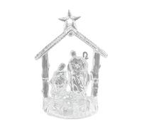 WKabnkn Figura de pesebre de Navidad de acrílico con luz LED, elegante, figura de belén, decoración de mesa, juego de belén transparente