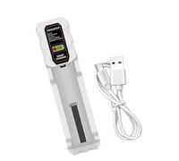 WKabnkn Función de parada automática de carga de batería inteligente de una sola bahía para celdas recargables de 3,7 V y 4,2 V 21700 26650 de varios tamaños