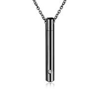 WKabnkn Juego de collar de acero inoxidable con colgante de acero inoxidable para cenizas, para mujer, collar de acero inoxidable