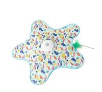 WKabnkn Juguete silencioso de gato con base de copa de absorción y accesorios reemplazables para gatos activos, base de ventosa antideslizante