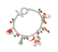 WKabnkn Pulsera de joyería hecha a mano con colgante de árbol de Papá Noel para fiestas de Navidad, accesorios festivos de temporada, regalos de joyería para fiestas, talla única, como se describe