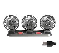 WKabnkn Ventilador de coche ajustable de 3 cabezales USB 5V 12V 24V 360 grados giratorio 3 cabezales 2 velocidades Circuladores de aire de bajo ruido Ventilador silencioso