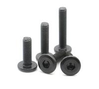 WKAIYUAN 2 uds M8 negro acero al carbono CM grande plano hexagonal tornillo con zócalo muebles tornillo conector junta(25mm)
