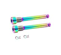 WKAIYUAN Pernos de pastillas freno disco hidráulico for bicicleta, insertos pasador fijación titanio, tornillos pinza, retención, anillo, accesorios for(Rainbow)