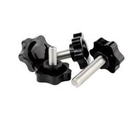 WKAIYUAN Tornillos de perilla manual de acero al carbono con núcleo de cobre M5 M6 M8, pernos de plástico con forma de estrella, rosca de sujeción(5PCS,M6x25 D25)
