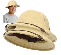 wkao 2 sombreros de paja para hombre, ajustables, transpirables, para explorador de safari británico, para pesca, senderismo, jardinería