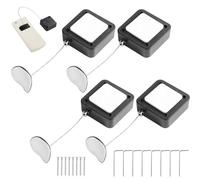 wkao Cerradura antirrobo de 6.5 pies, longitud de retención ajustable, instalación autoadhesiva o perforada, 4 correas retráctiles de cable de control remoto para electrónica, retráctil