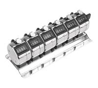 wkao Contador manual de seis unidades, carcasa de acero inoxidable, clicker mecánico de metal de 4 dígitos, se acumula hasta 9999, 22 cm para inventario de almacén, tráfico