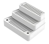 wkao Escalones de arena para mascotas de 3 capas antiseguimiento, taburete de rampa ajustable con pedales huecos desmontables, ABS blanco, control de residuos para gatos jóvenes, gatos envejecidos