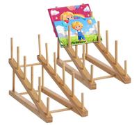 wkao Estanterías para la habitación de los pequeños, 2 mini estantes de madera para libros, organizadores de imágenes escalonadas, guardería de computadora para aulas, baños, salas de estar