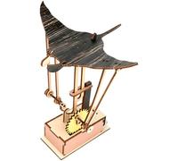 wkao Manta Ray Autómata de madera, kit de modelo biónico mecánico, bricolaje con alas motorizadas que se mueven a pilas, juguete de ciencia física, adorno de escritorio para decoración de oficina y