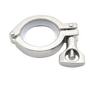 WKEWANG Abrazadera Triple de 1/2" a 4" con diámetro Exterior de Casquillo de 25,4, 50,5, 64, 77,5, 91, 106 y 119 mm, SS304, Accesorio Sanitario Tri Clover(5 Piece,25MMX Ferrule 50.5_SS304)