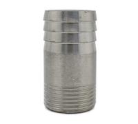 WKEWANG Acoplamiento de Boquilla de Barril de Cola de Manguera de 1/8", 1/4", 3/8", 1/2", 3/4", 1" a 2", Macho x Espiga de Manguera, Acero Inoxidable 304, for Agua, Gas y petróleo(2 p-AC,2")