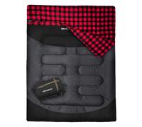 WKFAMOUT Saco de Dormir Doble de Franela de algodón 220 x 150 cm para Adultos 3-4 Estaciones Saco de Dormir Doble para Exteriores Mantente Caliente Impermeable para Camping Senderismo o Senderismo