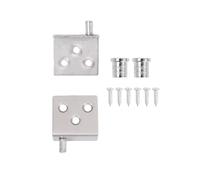 WKFBIFLY Bisagra de gabinete oculta con eje de rotación de tornillo, acero inoxidable, 6 orificios de montaje for muebles, estantería, accesorio de puerta(Silver-2pcs)