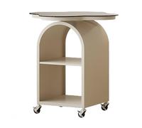 WKHPHMBEQ Mesa Auxiliar Moderna con Ruedas, Mueble de café Multifuncional, mesita de Noche y Mesa Auxiliar for Sala de Estar, Multiusos.(White)