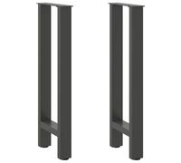 WKIEQACO Accesorios de mesa, patas de mesa, patas de mesa de café, color antracita, 2 unidades, 38 x 72 - 73 cm, acero