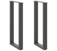 WKIEQACO Accesorios de mesa, patas de mesa, patas de mesa de café, en forma de U, 2 unidades, color antracita, 38 x 72 - 73 cm, acero