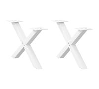 WKIEQACO Accesorios de mesa, patas de mesa, patas de mesa de café, en forma de X, 2 piezas, color blanco, 60 x 30 - 31 cm, acero