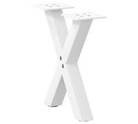 WKIEQACO Accesorios de mesa, patas de mesa, patas de mesa de café, en forma de X, 2 piezas, color blanco, 30 x 30 - 31 cm, acero