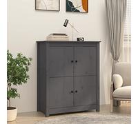 WKIEQACO Aparador gris de 83 x 41,5 x 100 cm, madera maciza de pino, gabinetes y aparadores de almacenamiento