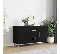 WKIEQACO Aparador negro de 100 x 36 x 60 cm, gabinetes de madera diseñados y aparadores de almacenamiento