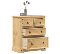 WKIEQACO Armarios y almacenamiento, baúles de almacenamiento, cómoda Corona 80 x 43 x 91 cm, madera maciza de pino
