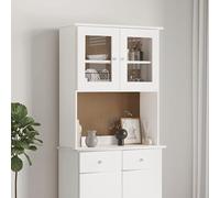 WKIEQACO Armarios y almacenamiento, bufés y aparadores, parte superior de tocador ALTA blanco, 77 x 30 x 92 cm, madera maciza de pino