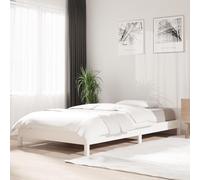 WKIEQACO Camas y accesorios, camas y marcos de cama, cama apilable sin colchón, color blanco, 90 x 190 cm, madera maciza de pino