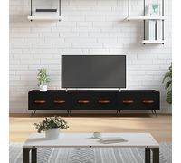 WKIEQACO Centros de entretenimiento y soportes de TV, mueble de TV negro, 150 x 36 x 30 cm, madera de ingeniería