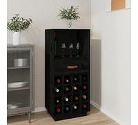 WKIEQACO Gabinetes y almacenamiento, armarios para vino y licor, color negro, 45 x 34 x 100 cm, madera maciza de pino