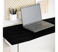 WKIEQACO Tablero rectangular de madera maciza de roble marrón oscuro, 160 x 50 x 2,5 cm, accesorios de mesa