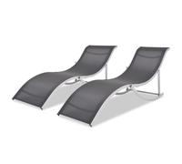 WKIEQACO Tumbonas plegables para exteriores y exteriores, 2 unidades, aluminio y textileno
